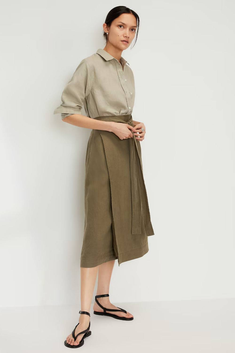 everlane sustainable affordable wrap skirt