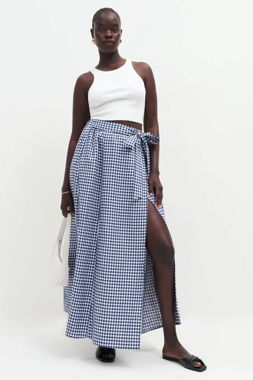 reformation sustainable wrap skirt