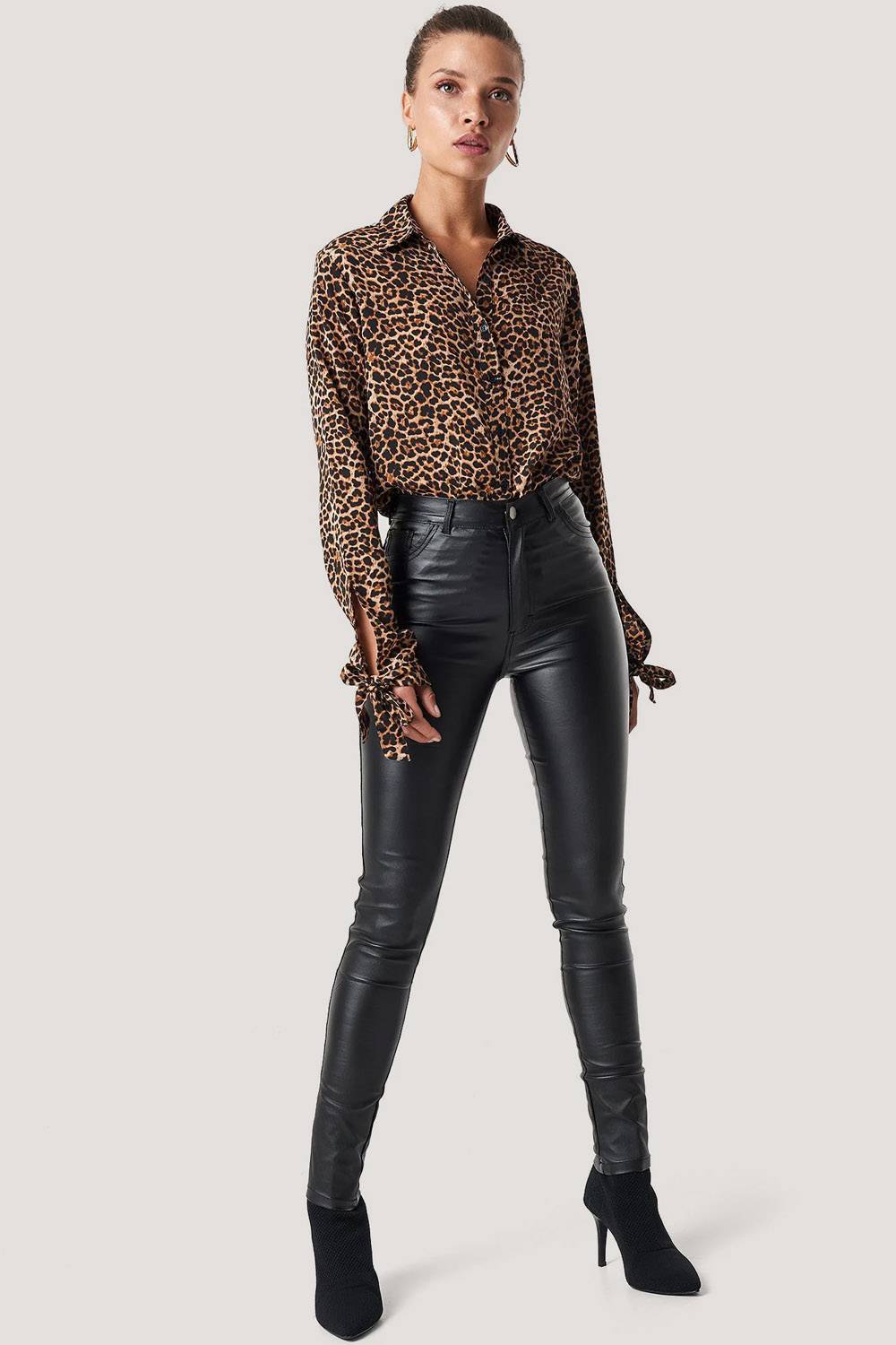 na-kd vegan leather trousers