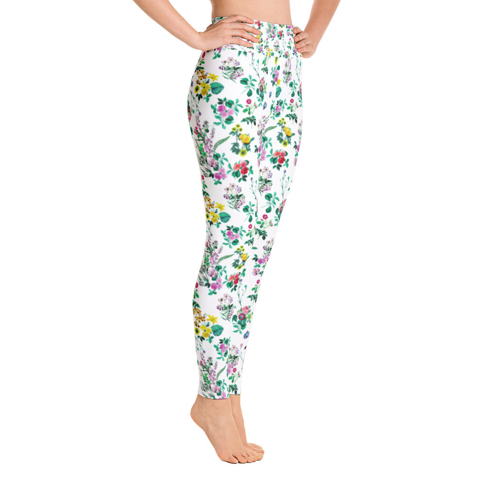 Floral Leaves Leggings | 100% Opaque | Panaprium