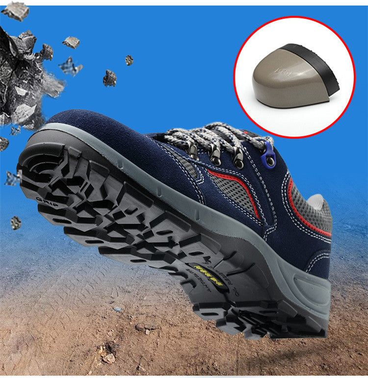 Summer Men Leather Outdoor Safety Shoes 