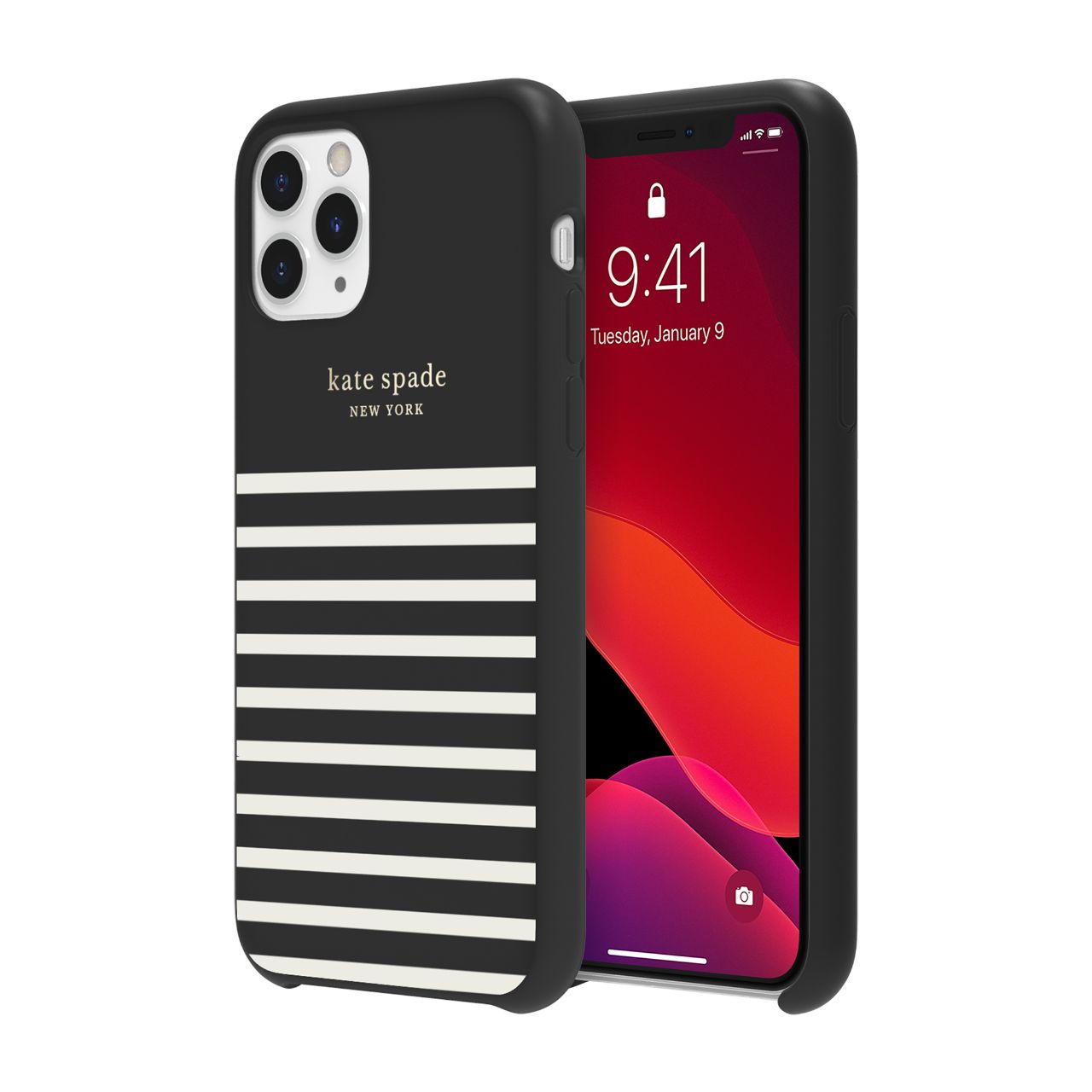 Kate Spade Hardshell Stripe Black / White iPhone Pro Case – Mobilestop