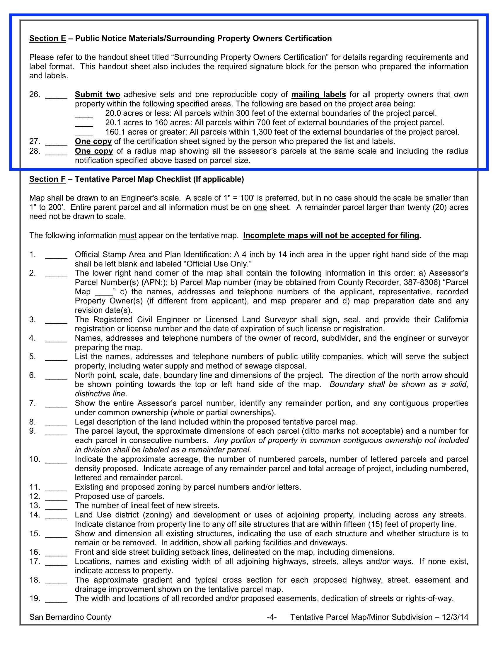 Helendale | County of San Bernardino - Surrounding Property Owners Certification