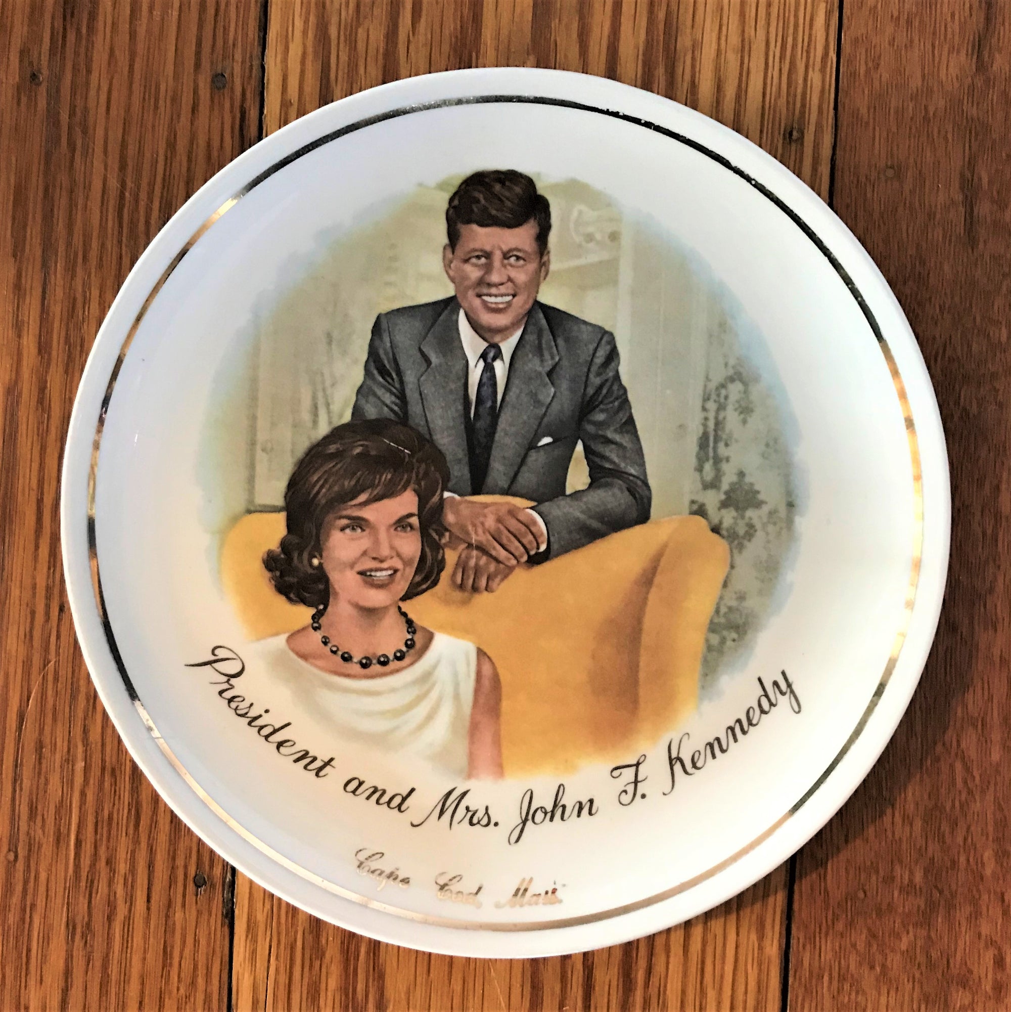 President And Mrs John F Kennedy Vintage Plate Honeyfitz Yacht Club 