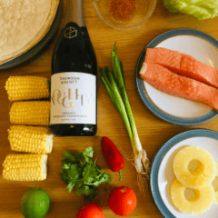 Crispy Salmon Tacos Noughty Chardonnay Ingredients