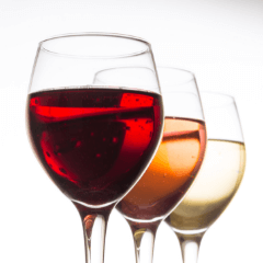 Red Rose White Wine Poured In Glasses
