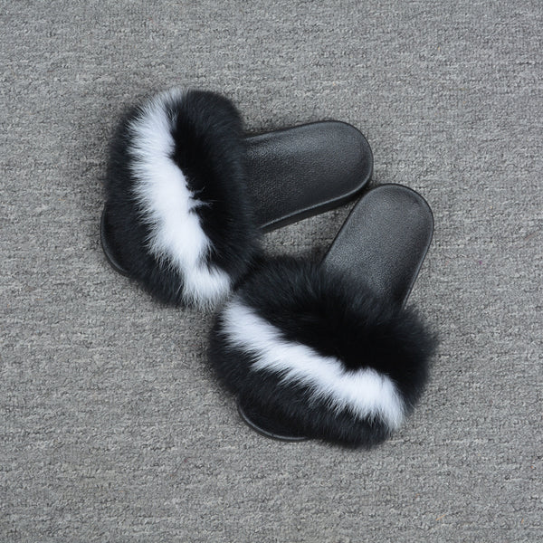 fur slides white