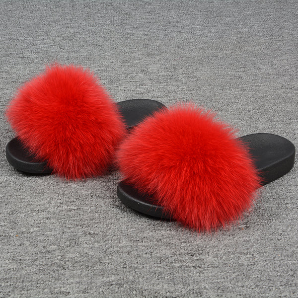 gucci fox fur slides