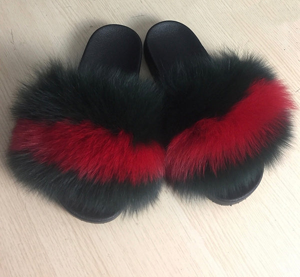 gucci inspired fur slides