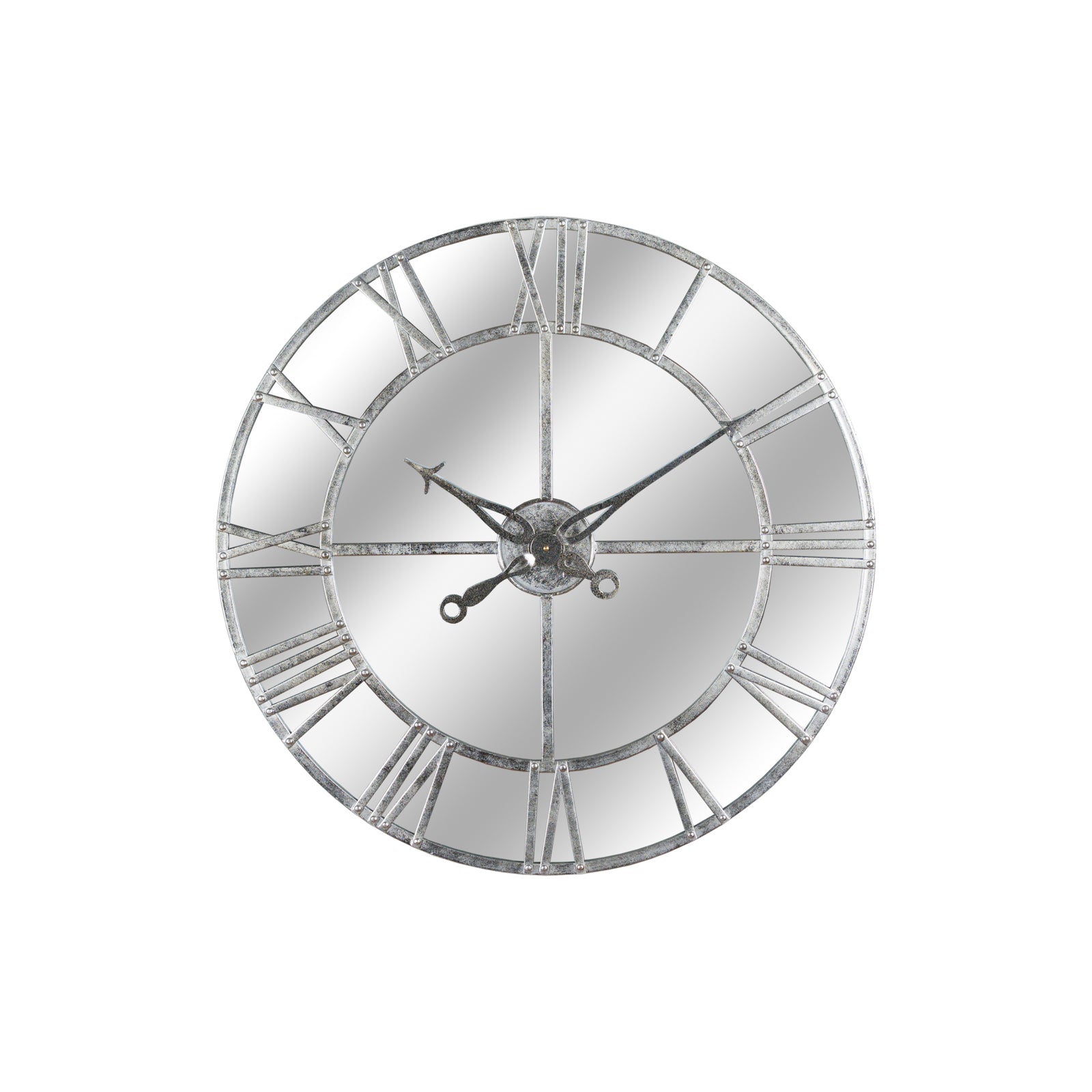 Silver Foil Mirrored Wall Clock Hill Interiors