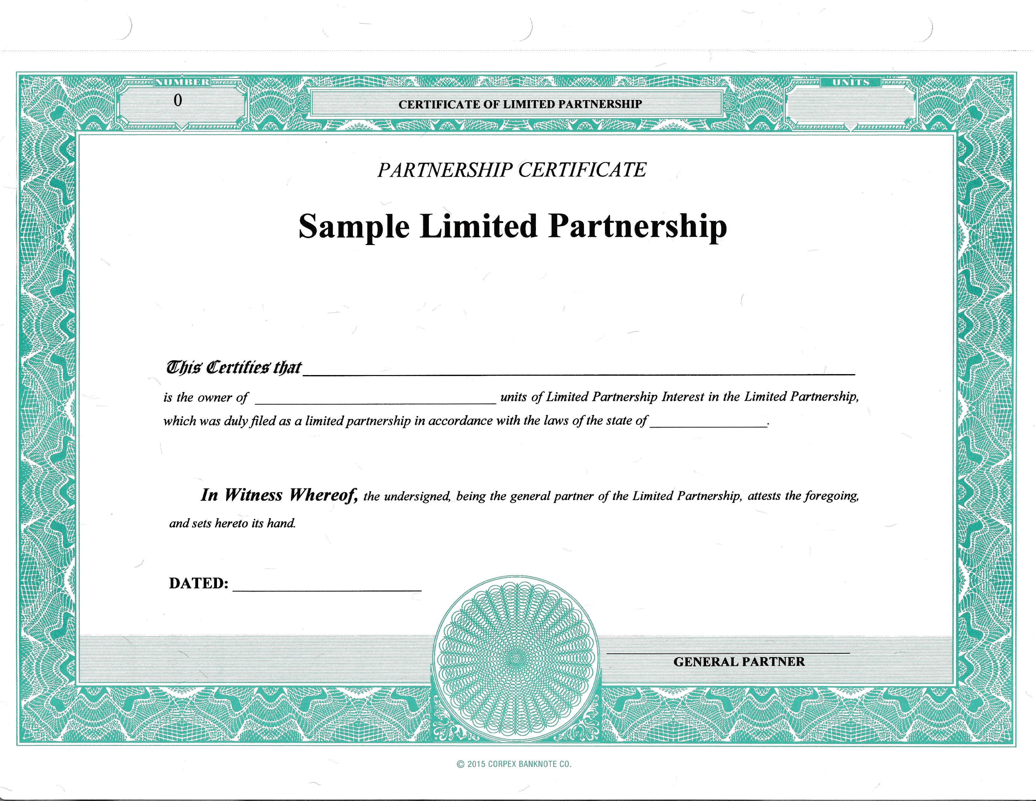 Blank LP Certificates - Set of 500