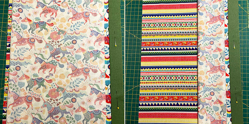 rolling up the main pillowcase fabric