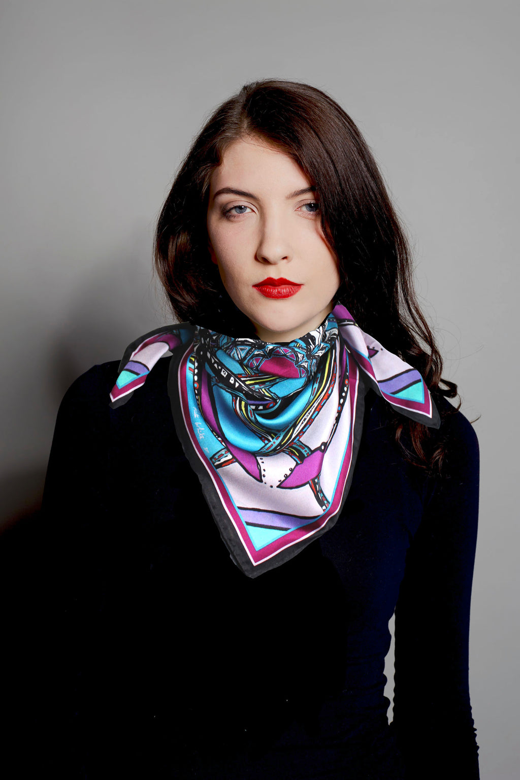 Purple Spider, Silk Scarf – Rita White