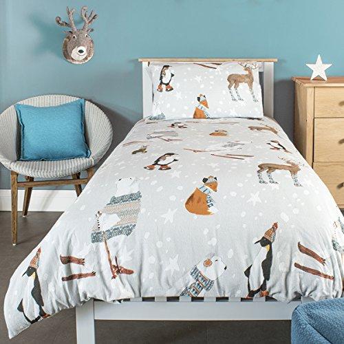 Childrens Wild Winter Brushed Cotton Flannelette Double Duvet Cove