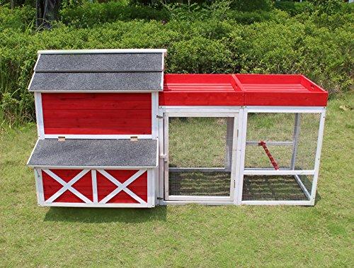 Zoovilla Red Barn Chicken Coop With Rooftop Planter