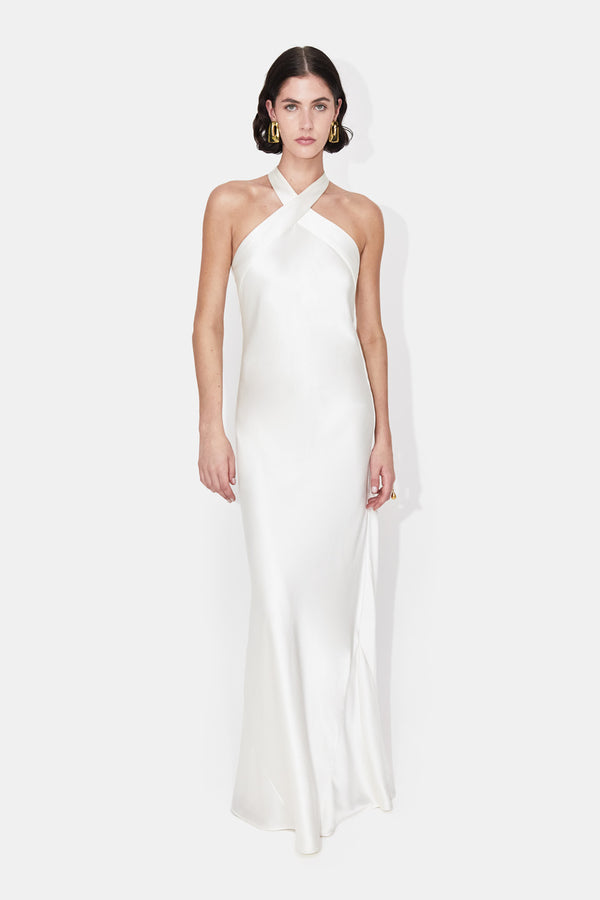 Praiano Long-Sleeved Bridal Dress – Galvan London UK