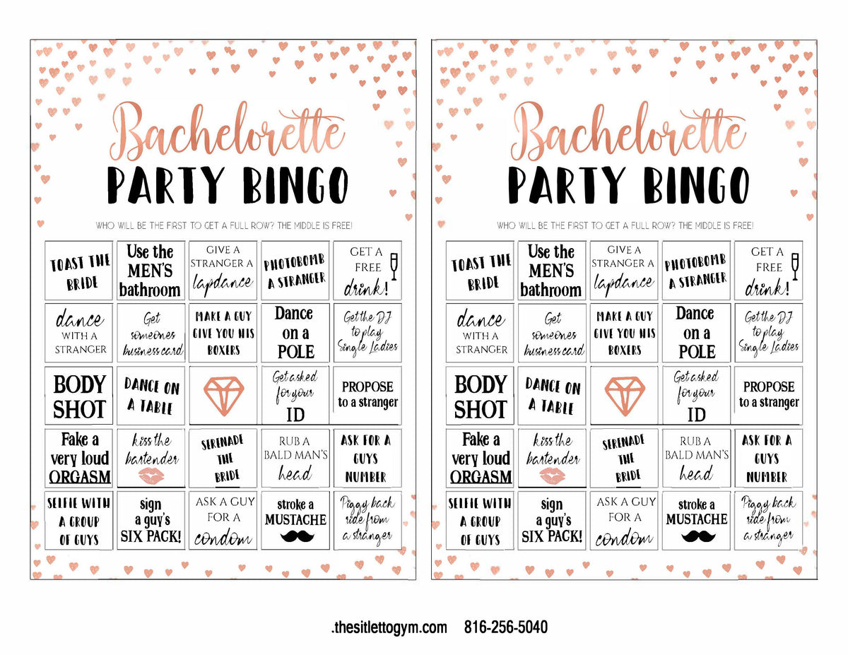 Bachelorette Bingo | Stiletto Gym Mobile