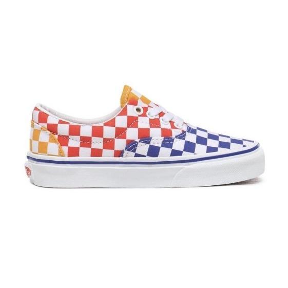 vans era checkerboard multi true white