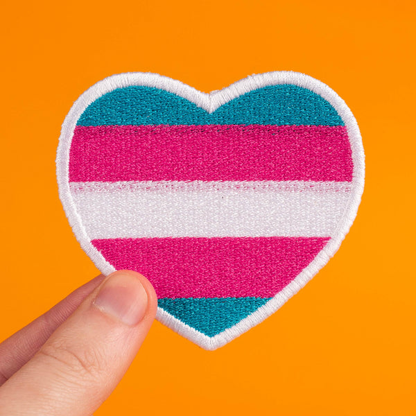 Trans Pride Heart Iron-On Patch – gather here online