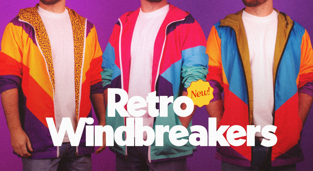 retro style windbbeakers in bright and funky patterns for the queer community