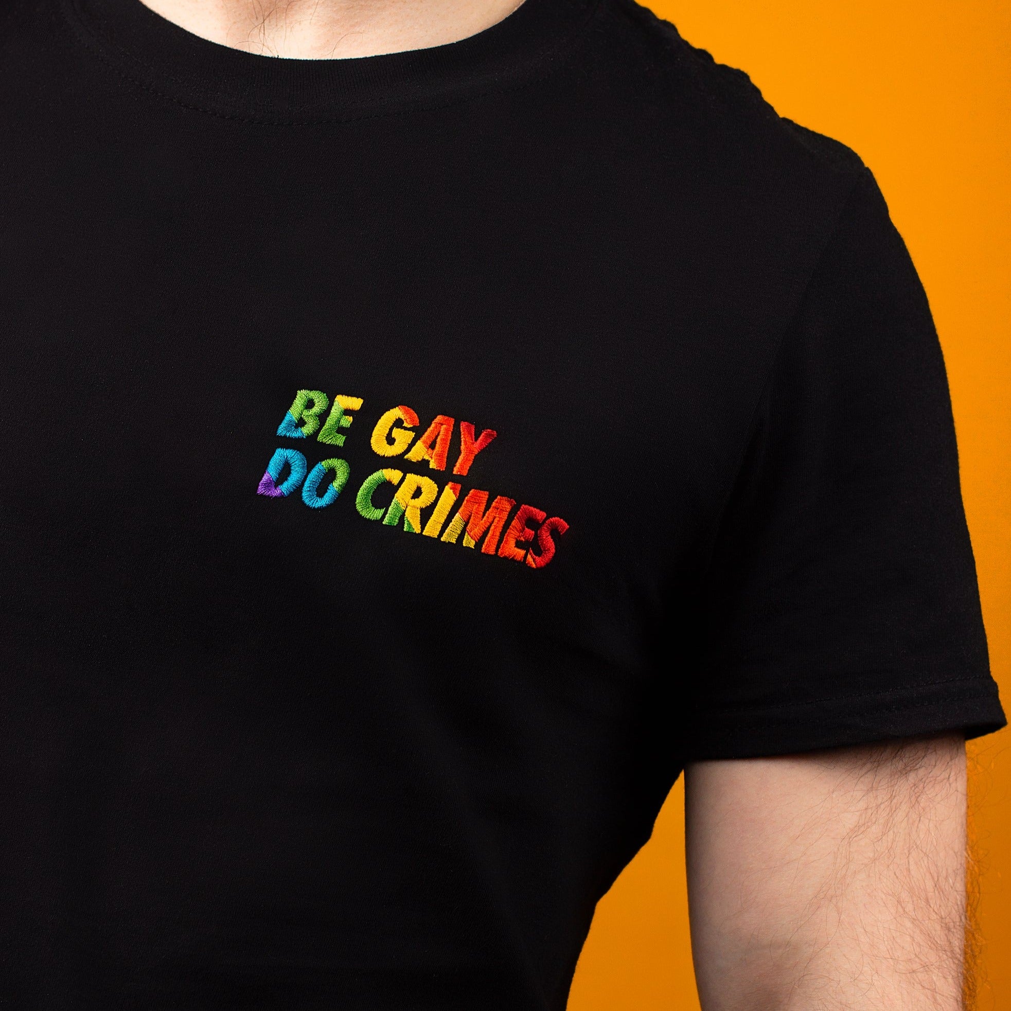 Be Gay Do Crimes Embroidered T-Shirt – Pander Shirts