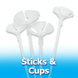 16 Balloon Sticks and Cups - Medium / 300 cups - Tiny Treasures