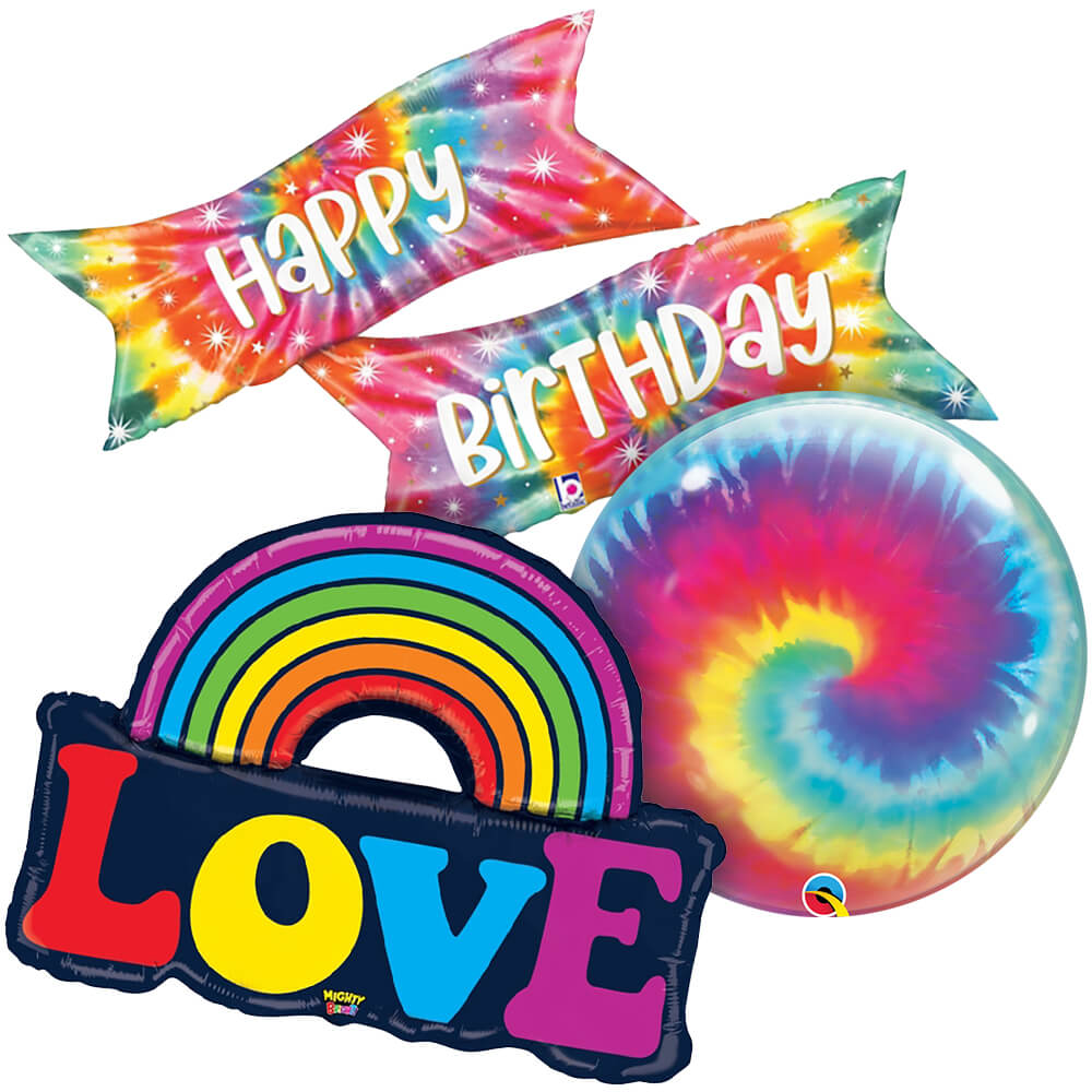 Tie Dye 10th Birthday Decorations for Girls, Peace out Single Digits Hippie  Theme Party Decorations - Rainbow Balloon Garland Kit, Out Single Digits
