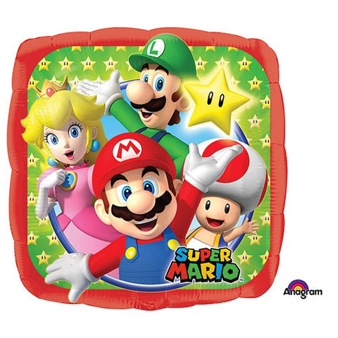 Ballon en Aluminum Carré - Super Mario Bros™ - Happy Birthday - 43 cm -  Jeux et jouets RueDeLaFete - Avenue des Jeux