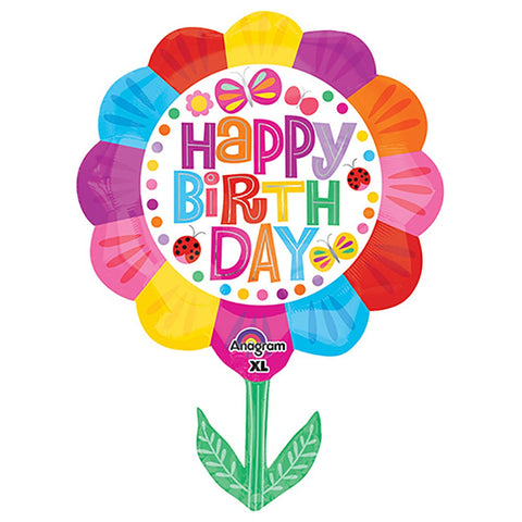 happy birthday flowers and balloons clipart