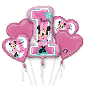 Minnie 1st Birthday Balloon Bouquet