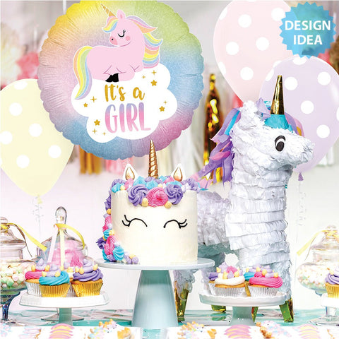 Betallic 54 Glitter Rainbow Unicorn Shape Mylar Balloon : : Toys &  Games