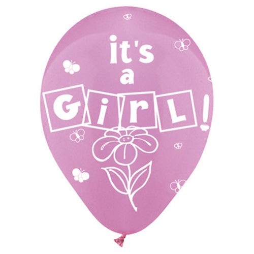 CTI 12 inch GIRL PINK (6 PK) Latex Balloons 912602-C