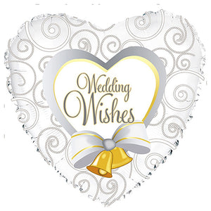 17 inch CTI Wedding Wishes & Bells Foil Balloon - 214552