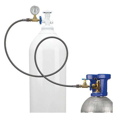 40 cuft Helium Balloon Kit - Steel Cylinder + Regulator with Filler Valve |  Gas Cylinder Source