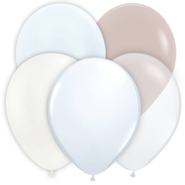 White & Clear Latex Balloons