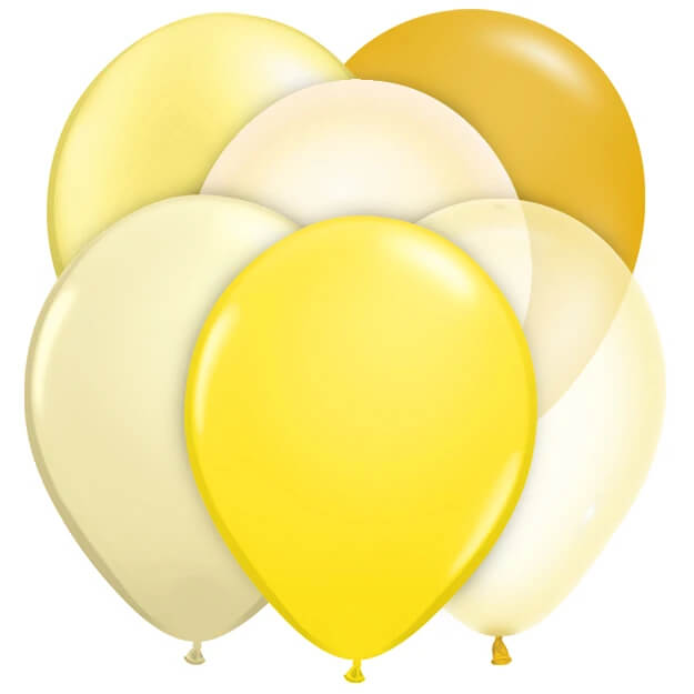 Yellow & Ivory Latex Balloons