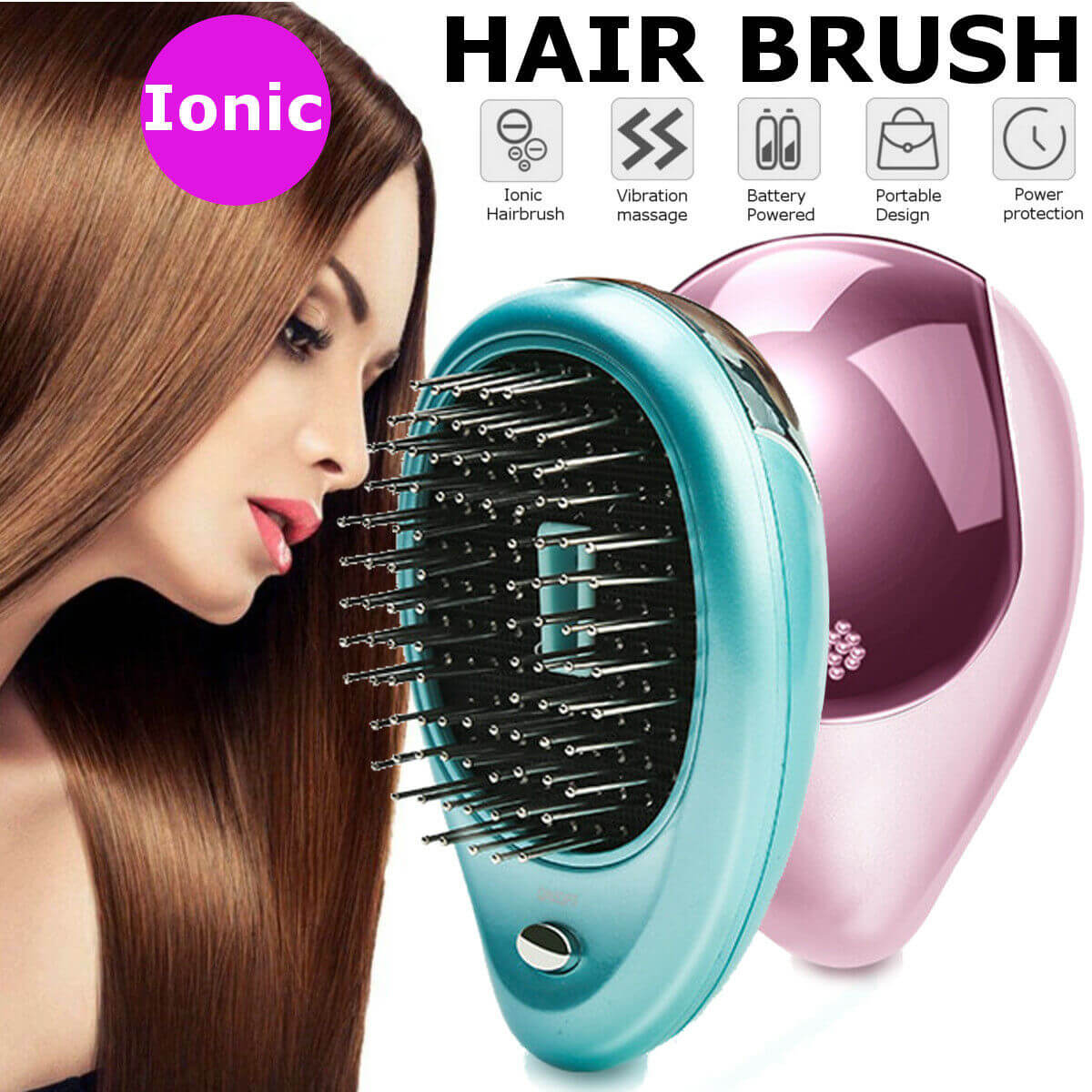 Portable Electric Ionic Hair Brush