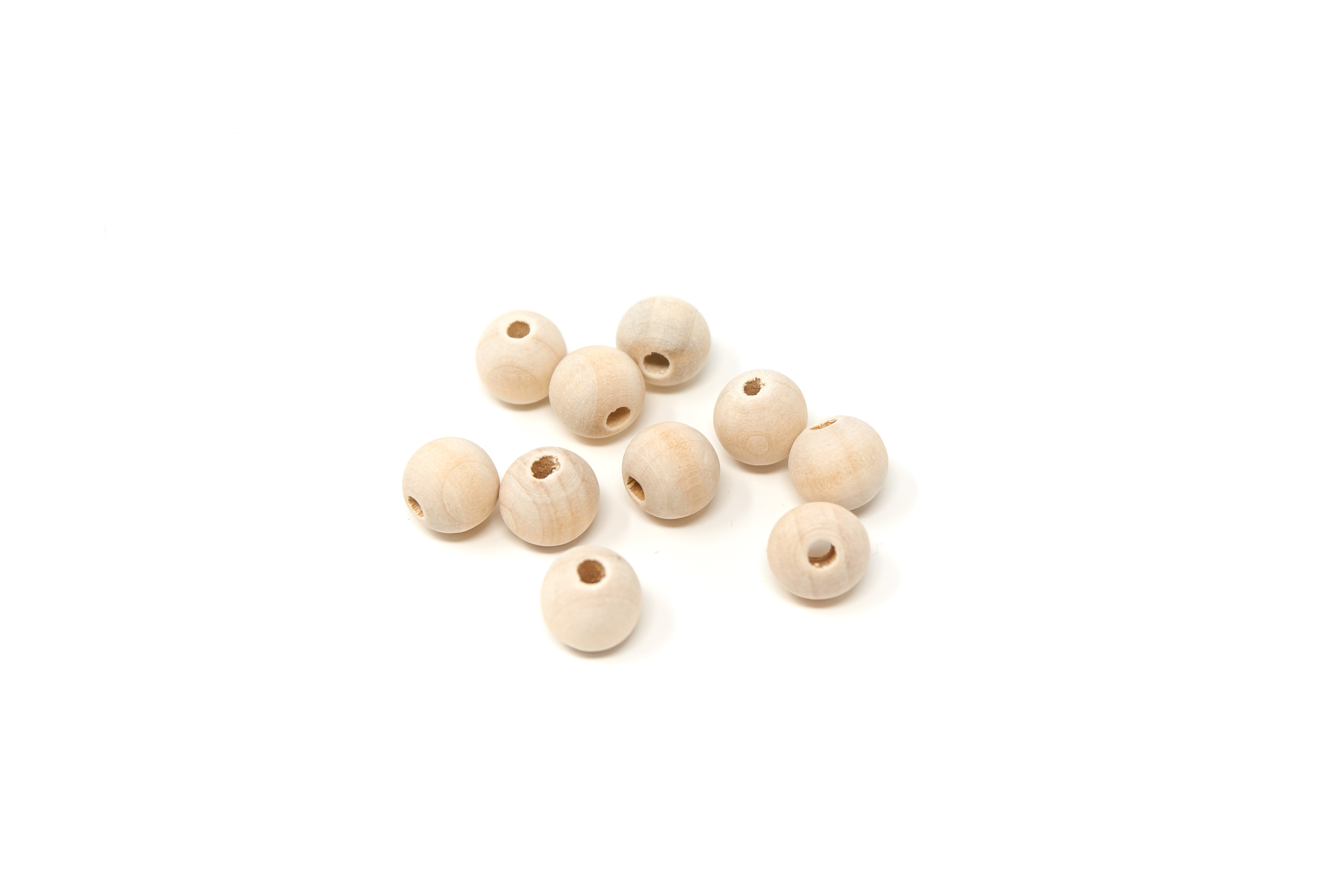 Natural Round Wood Beads 12mm 50 pieces - Cameos Art Shop