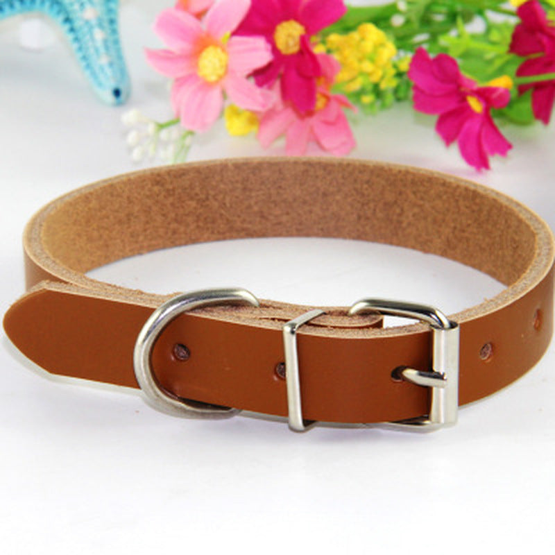 Pet Dog Collar dog leash running Neck Strap traction rope dog cat Collar Cowhide PU Leather Pet products Teddy Bibi Poodle chain
