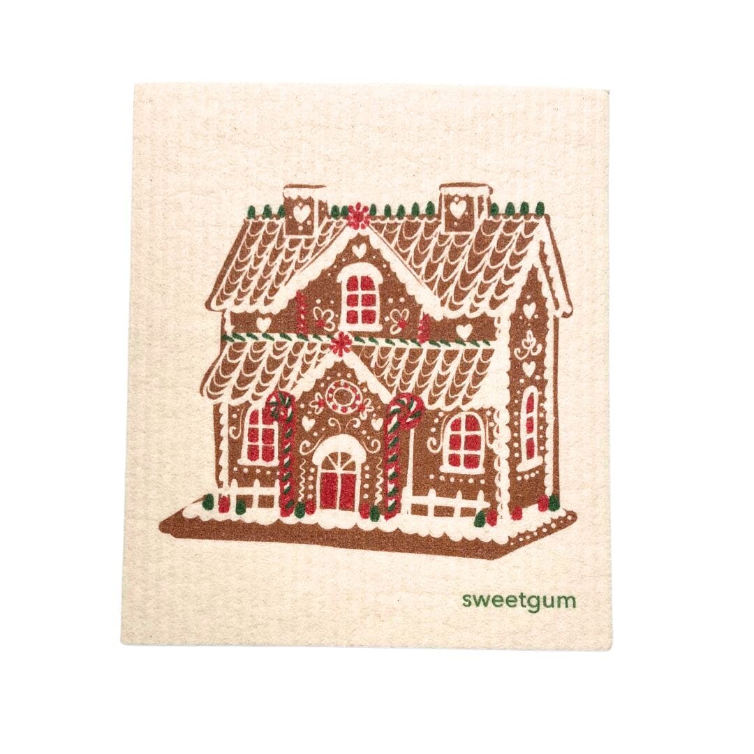 Image of Gingerbread House Swedish Dishcloth | Sweetgum Home