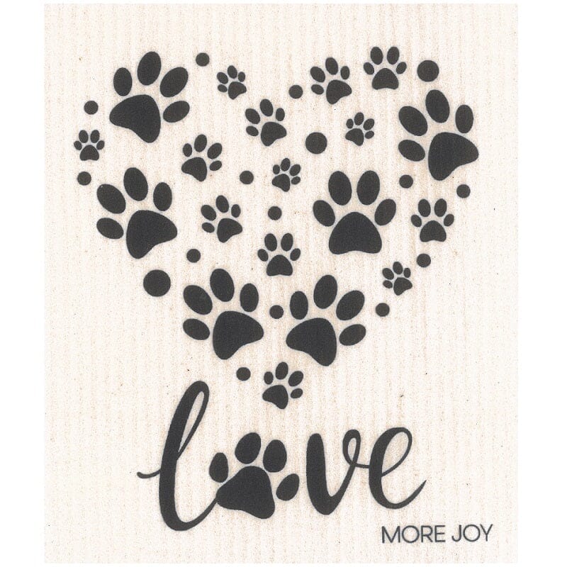 Image of Paw Print Heart Swedish Dishcloth | Dog Lovers