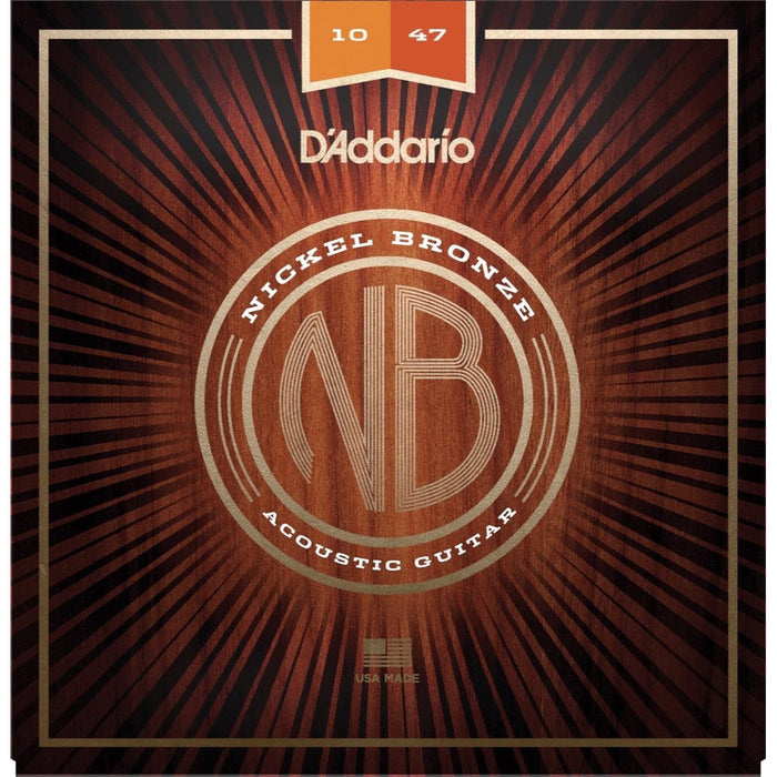 D'Addario NB1047 Extra Light Nickel Bronze Acoustic Guitar Strings