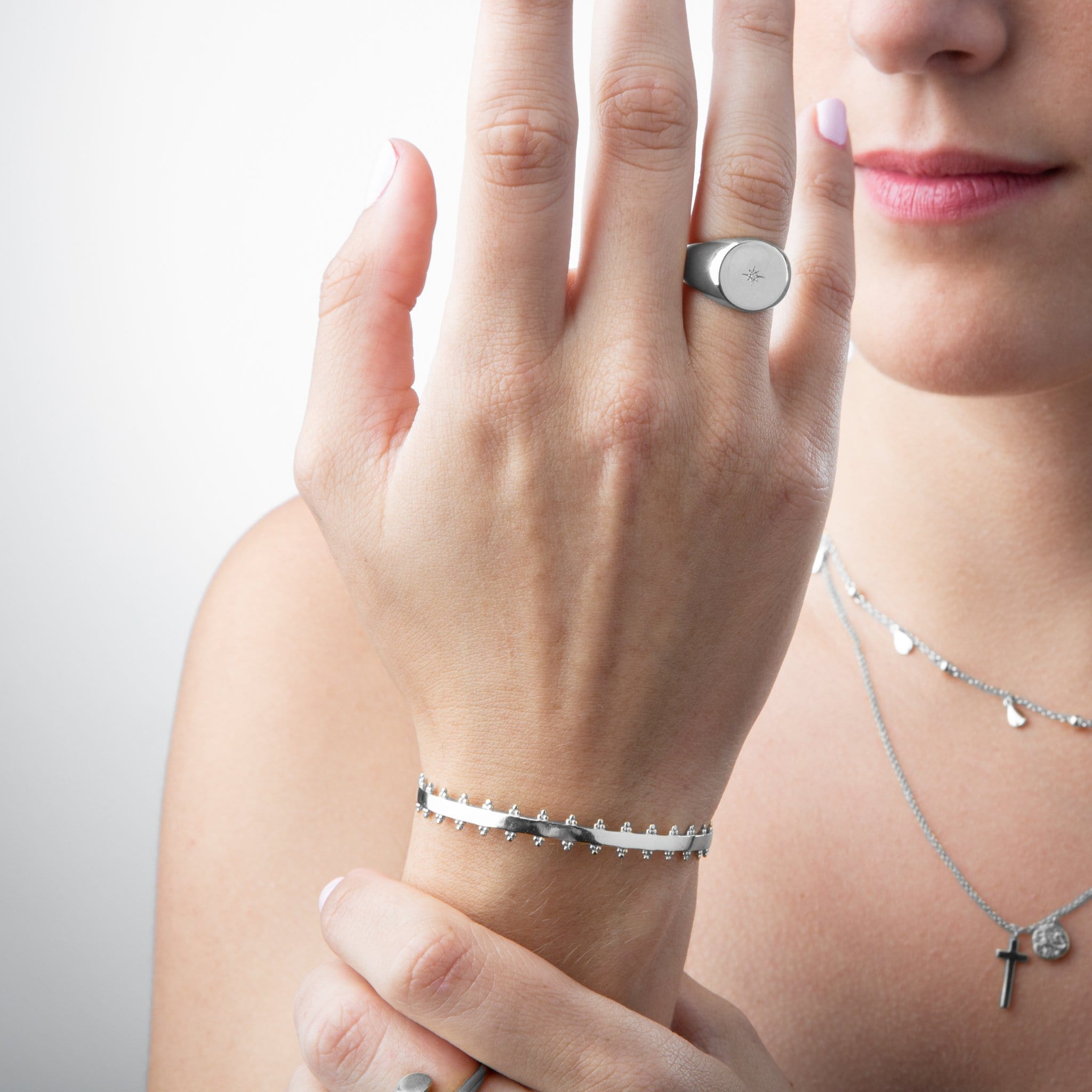 Anillo de Plata, Anillo Sello para Mujer – Jewelry