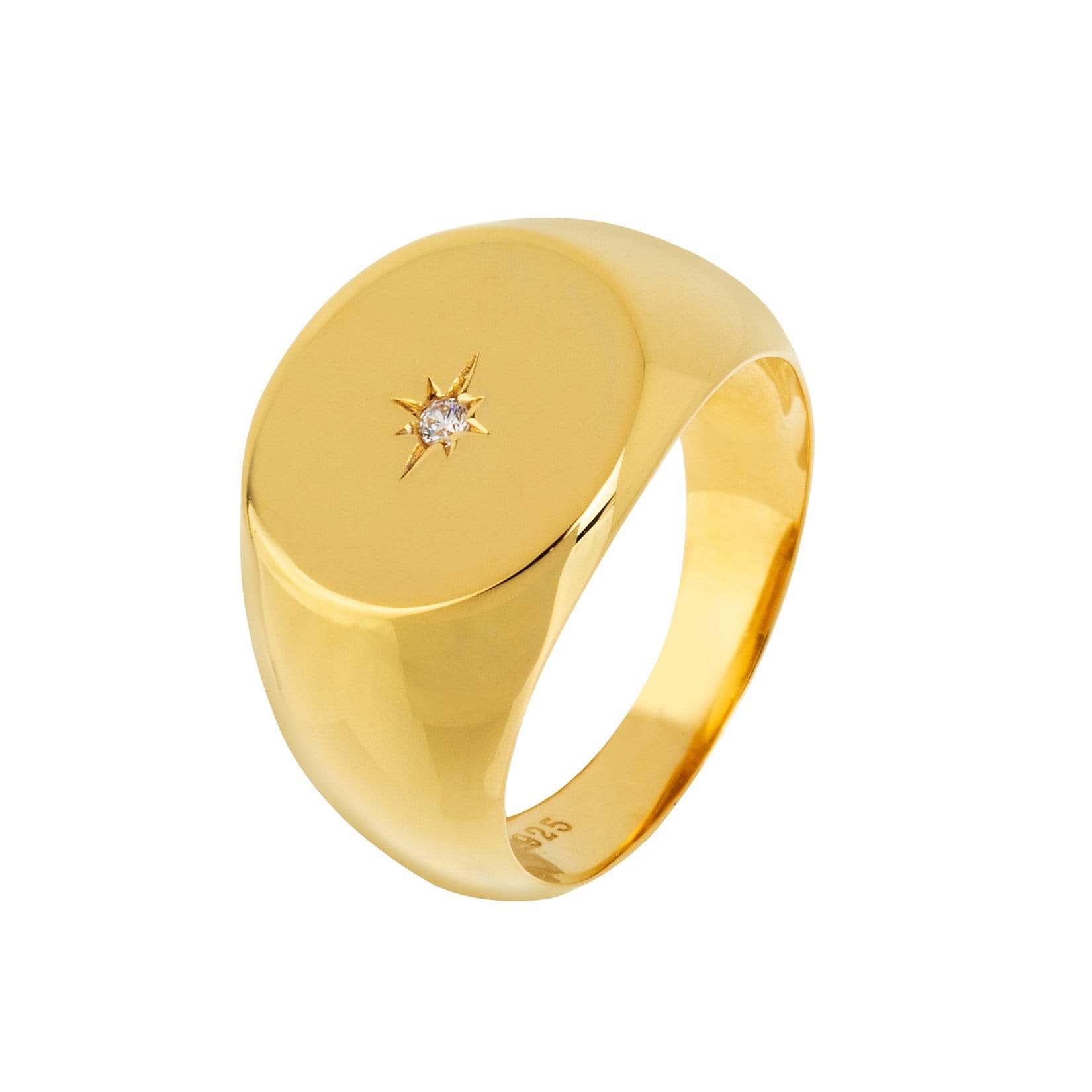 de Oro Mujer Anillos Sello con estrella – SHATÓ Jewelry
