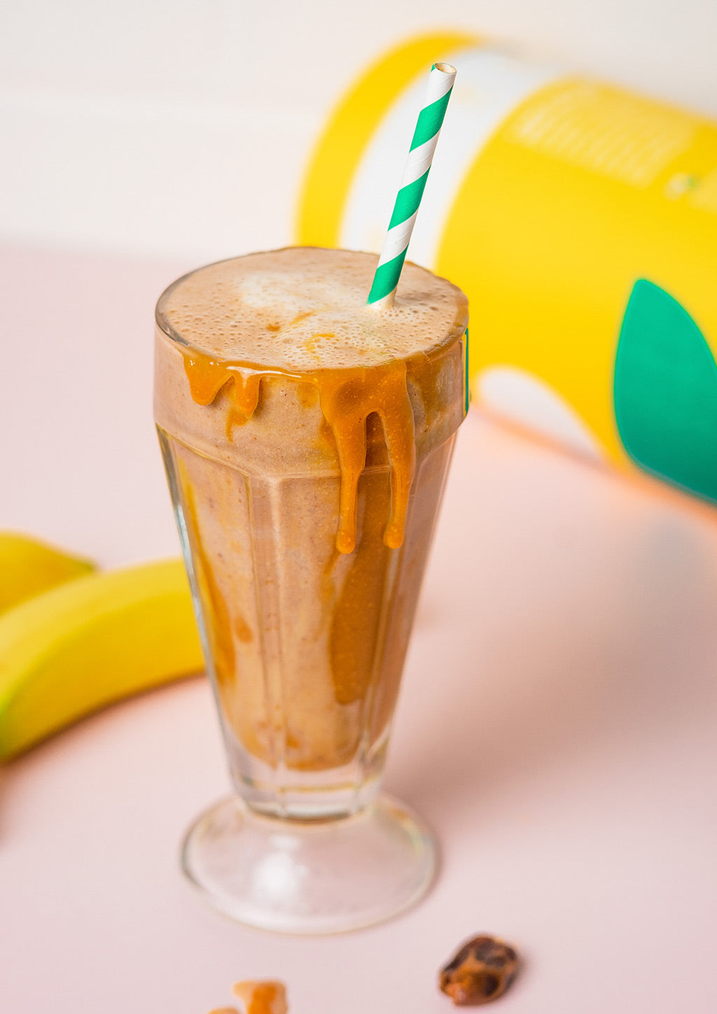 Caramel Banana Protein Shake - Suggested Presentation.