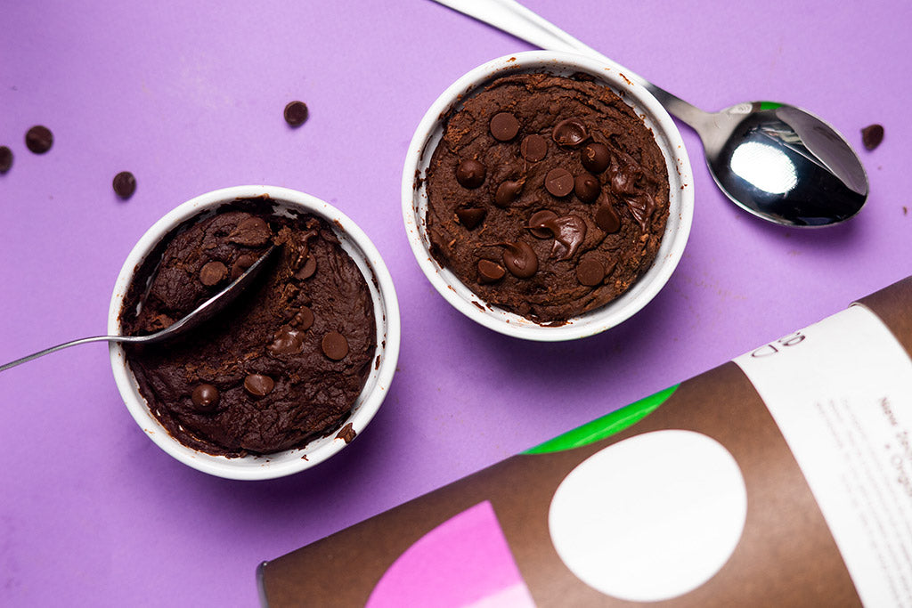 Chocolate Protein Mug Cake - Suggested Presentation.