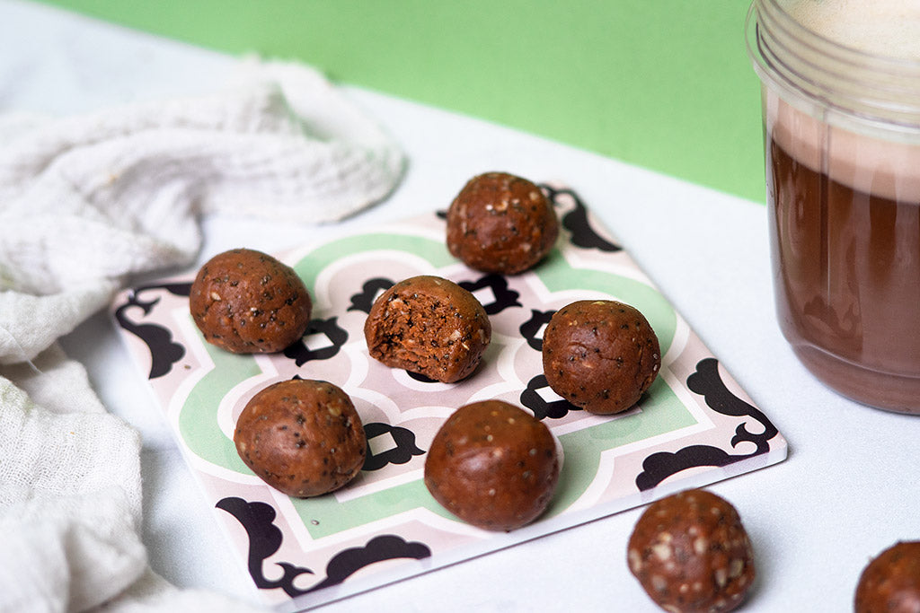 Nut Butter Chocolate Protein Balls - Suggested Presentation.