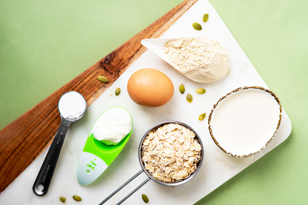 Vanilla Protein Pancakes - Ingredients.