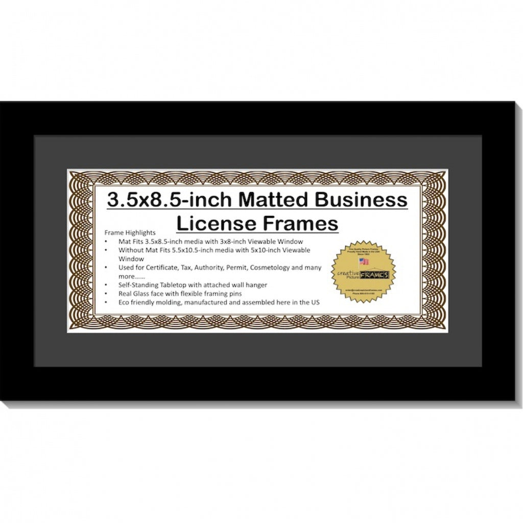 3 5x8 5 License Frame With Mat Creativepictureframes Com