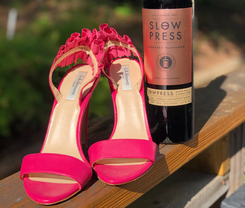 L.K. Bennett High Heel Sandals - Shoes and Slow Press Wine